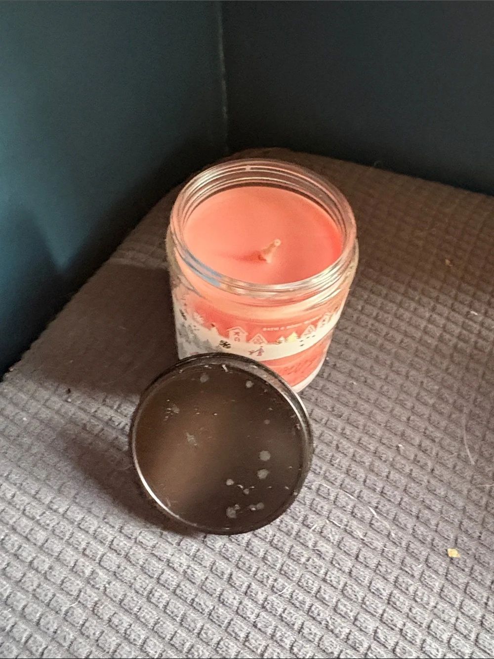 Part of 2/$15 Bath & Body Works Snowy Peach Berry Jar Candle - Peach Pink